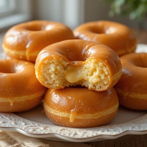 Das Beste Rezept für Crème Brûlée Donuts | Sofort PDF Download | Mit Pudding gefüllte Donuts mit einem knisternden karamellisierten Zuckerguss | Feinschmecker