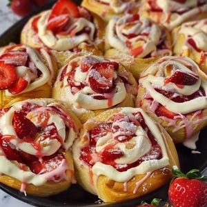 Strawberry Cheesecake Sweet Rolls Recipe (Digital Download)