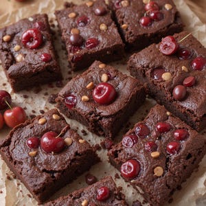 Roasted Chocolate Cherry Brownies Recipe PDF | Fudgy Decadent Dessert | Easy Bake Treat | Instant Digital Download | Printable Recipe