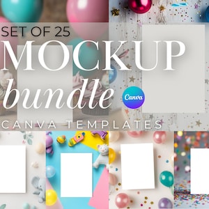 Invite Mockups Canva Birthday Invitation Mockup Template Invite Mockup Colorful Mockups Kids Birthday Mockup Bundle Invite Mockup with Toys