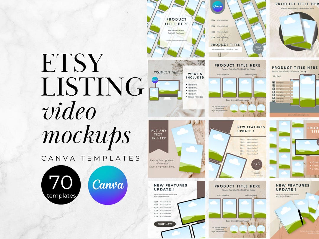 Etsy Listing Mockup Videos Etsy Listing Mockups Canva Digital Product ...