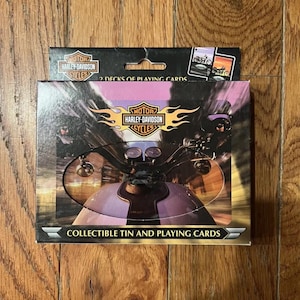 New Vintage Y2K Harley Davidson Motorcycles Playing Deck Cards Collectible Tin