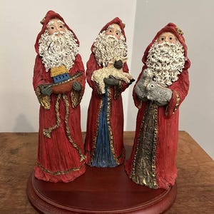 Constance Collection Christmas Santa Figure Holiday Set Vintage 90s Signed