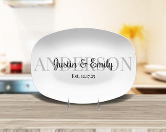 Personalized Wedding Platter Unique wedding gift for couple Custom serving dish Custom Platter with Names of Couple Gift Plate