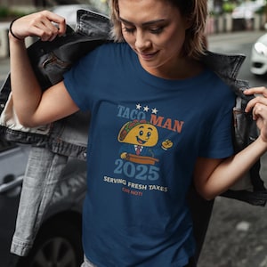 TACO Shirt, funny political tee, Trump always chickens out shirt, anti-MAGA & Anti-Trump, Taco Trump shirt