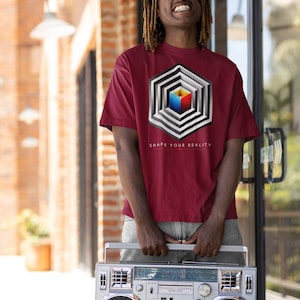 Geometrisches T-Shirt, Abstrakte Collage Shirt, Artsy T-Shirt, Künstler Top, moderne Kunst Outfit, Künstlerische Collage Geschenk, Straßenkleidung, Retro Kleidung
