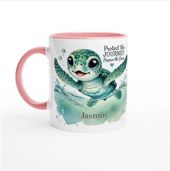 Personalized Sea Turtle Mug: Ocean Conservation Gift