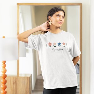 flowering shirt, tee-shirt flowered, flowerful shirt, minimalist flower, flowers shirt, unisex shirt