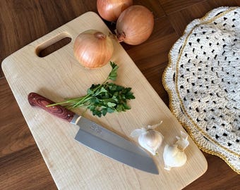 Wide Hard Maple Cutting Board - Handcrafted | One-Piece | Organic | Food-Safe | Daily Food Prep | Kitchen Decor