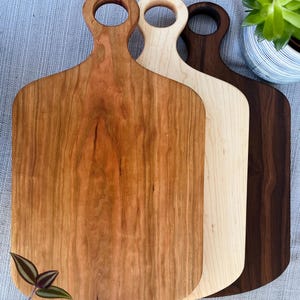 One Piece, Non-Toxic, Handcrafted Large Cutting Board – Choose Walnut, Cherry, or Maple | Charcuterie, Cheese Board, Kitchen Gift