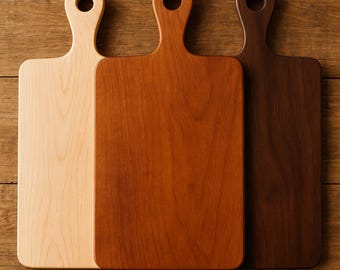 Hardwood Cutting Board - Handcrafted | Choose Black Walnut, Cherry or Hard Maple | Food Safe | No Microplastic | Kitchen Decor | Food Prep