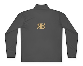 Gold-Monogramm RB Viertel-Zip Pullover | Gestickte Initialen