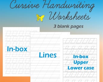 Cursive Learning Pages | Cursive Tracing | Cursive Handwriting Practice | Elementary | Homeschool | Instant Download | Printable Worksheets