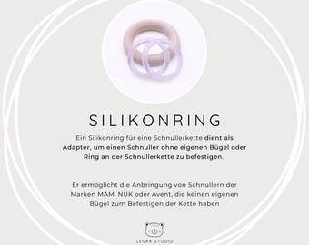 Silicone ring for pacifiers without a handle - pacifier adapter - pacifier ring for pacifier chain