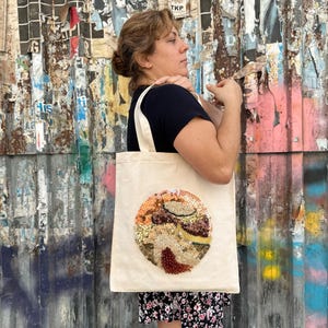 Handgefertigte Perlen-Canvas-Einkaufstasche, einzigartige Boho-Geldbeutel, einzigartiges Geschenk - bunte bestickte Tasche - Geburtstag, Jahrestag, besondere Anlässe
