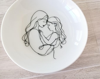 Personalized Ceramic Ring Dish, Mother Daughter Keepsake, Mother's Day Gift