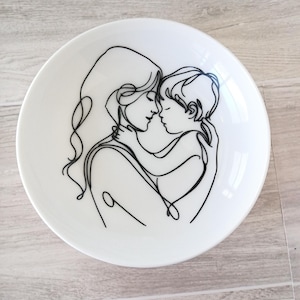 Personalized Mother and Son Jewelry Dish, Engagement Ring, Mother&#39;s Day Gift for Her, Trinket Dish, Gift for Mom, Ring Dish.