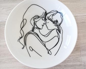Personalized Mother and Son Ceramic Ring Dish, Mother's Day Gift