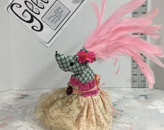 OOAK Art Doll, creepy rag doll, fantasy mouse, whimsical forest animal, Geechlark 5795