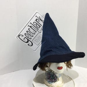 Handmade Patchwork Denim Wizard Hat XL 24\