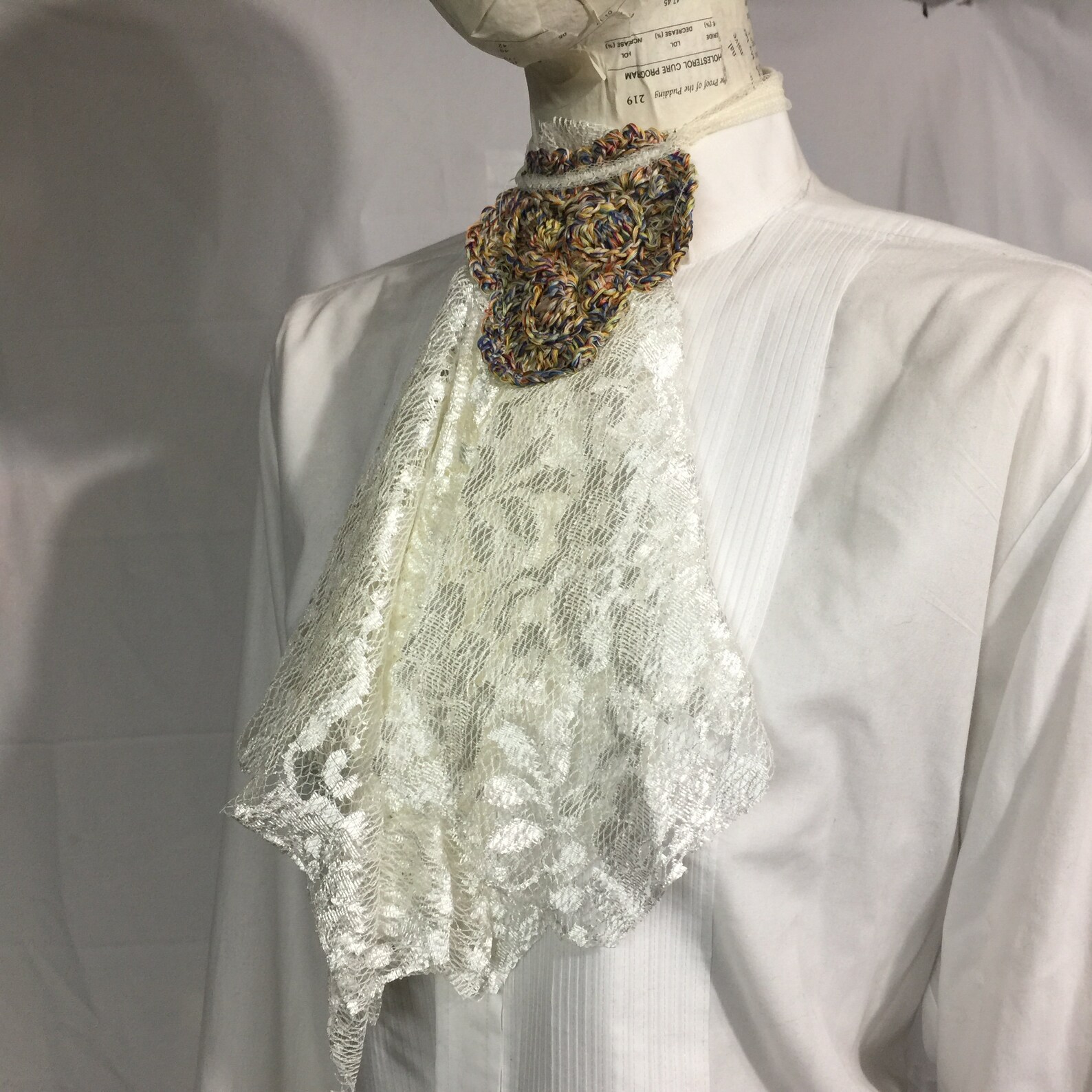 Cream Lace Jabot Lace Collar Crochet Feature Cosplay Etsy UK