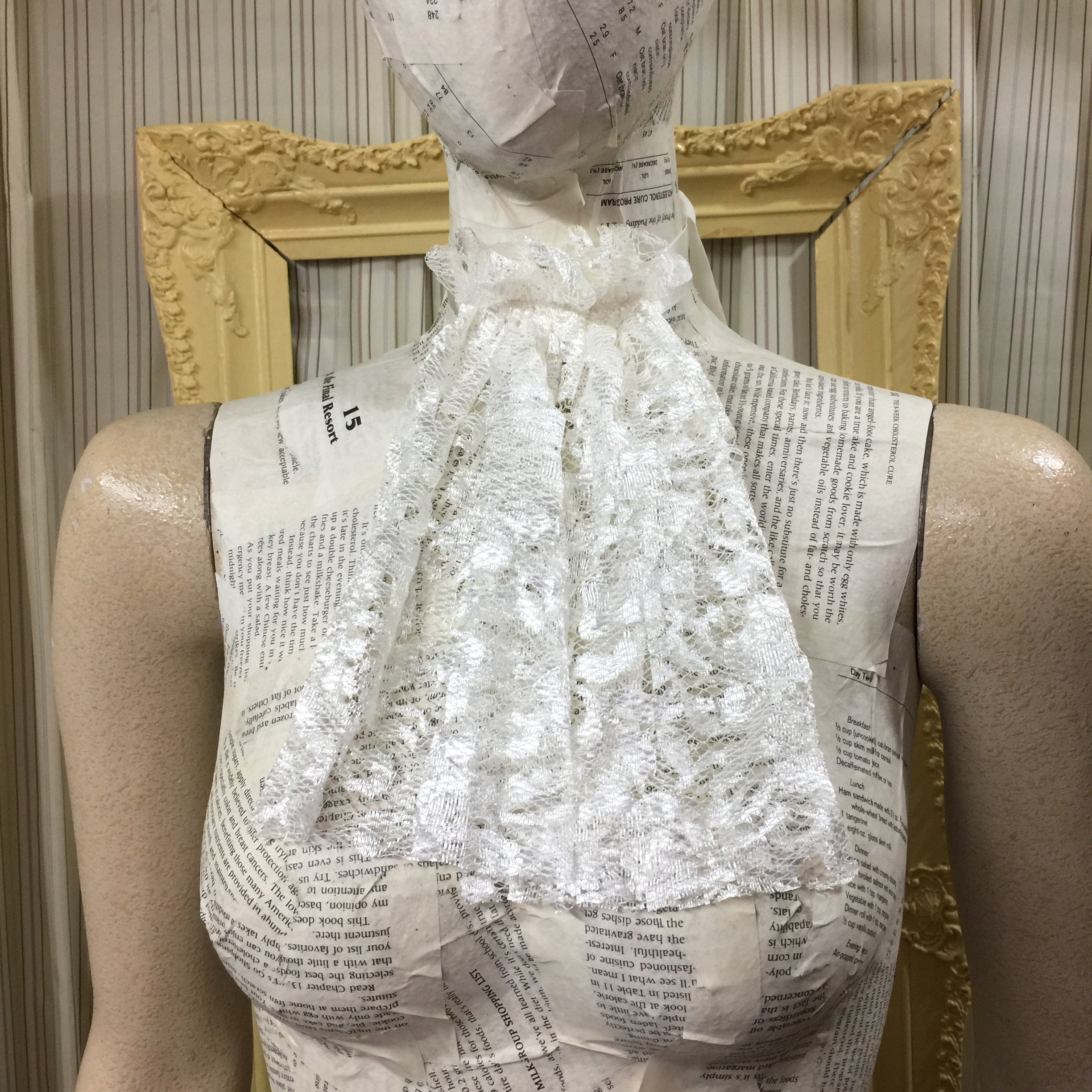 Victorian Style Lace Collar Rbg Jabot Drape Elegant Gothic Etsy