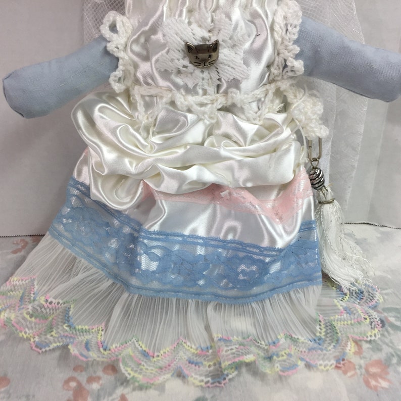 Susan creepy doll rag doll fantasy doll Geechlark 5637 blue bride OOAK Art Doll