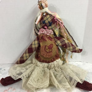 OOAK Art Doll, rag doll, fantasy doll, creepy doll, Geechlark 5635, Burgundy