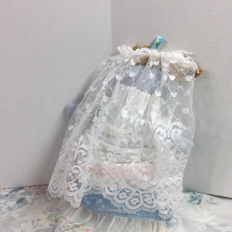 Susan creepy doll rag doll fantasy doll Geechlark 5637 blue bride OOAK Art Doll