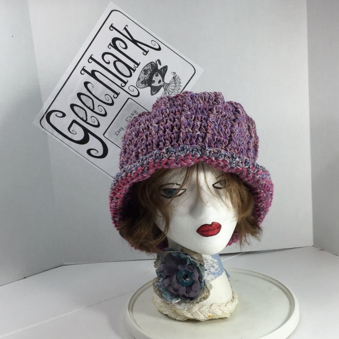 Pink Poofy Hat, Fairy Hat, Comfy Crochet, Boho Hat, M, Geechlark 6775