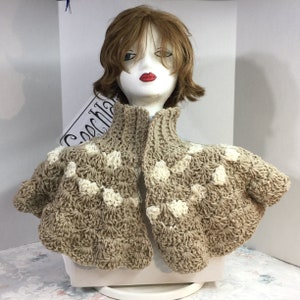 Victorian Cape, crochet capelet, gift for women, fantasy, Steampunk, Geechlark 6028