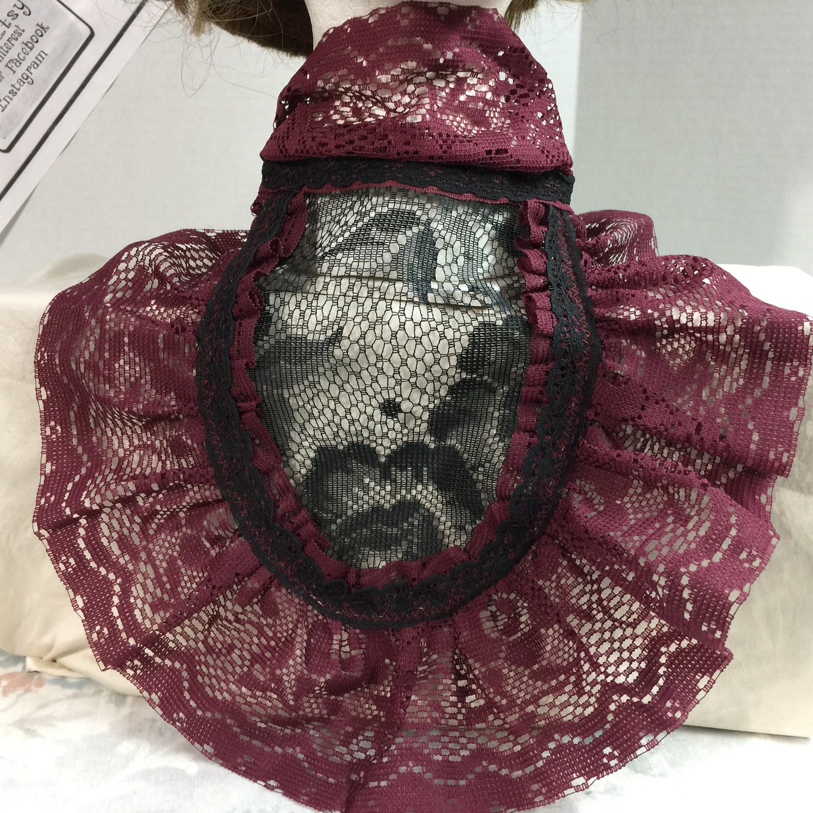 Gothic Lace Jabot Collar Victorian Steampunk Lolita Dark Mori Etsy