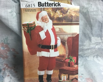 Butterick 6815, Santa costume, jacket, pants, hat,,belt, boots, bag, Uncut, sewing Pattern,  All Sizes Included