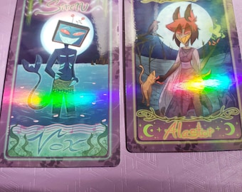 Alastor & Vox Halloween Themed Holographic Cards