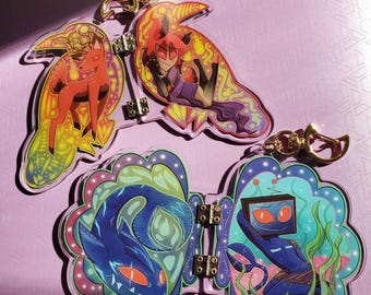 Alastor & Vox 3,5-inch medaillonstijlbedels met Halloween-thema