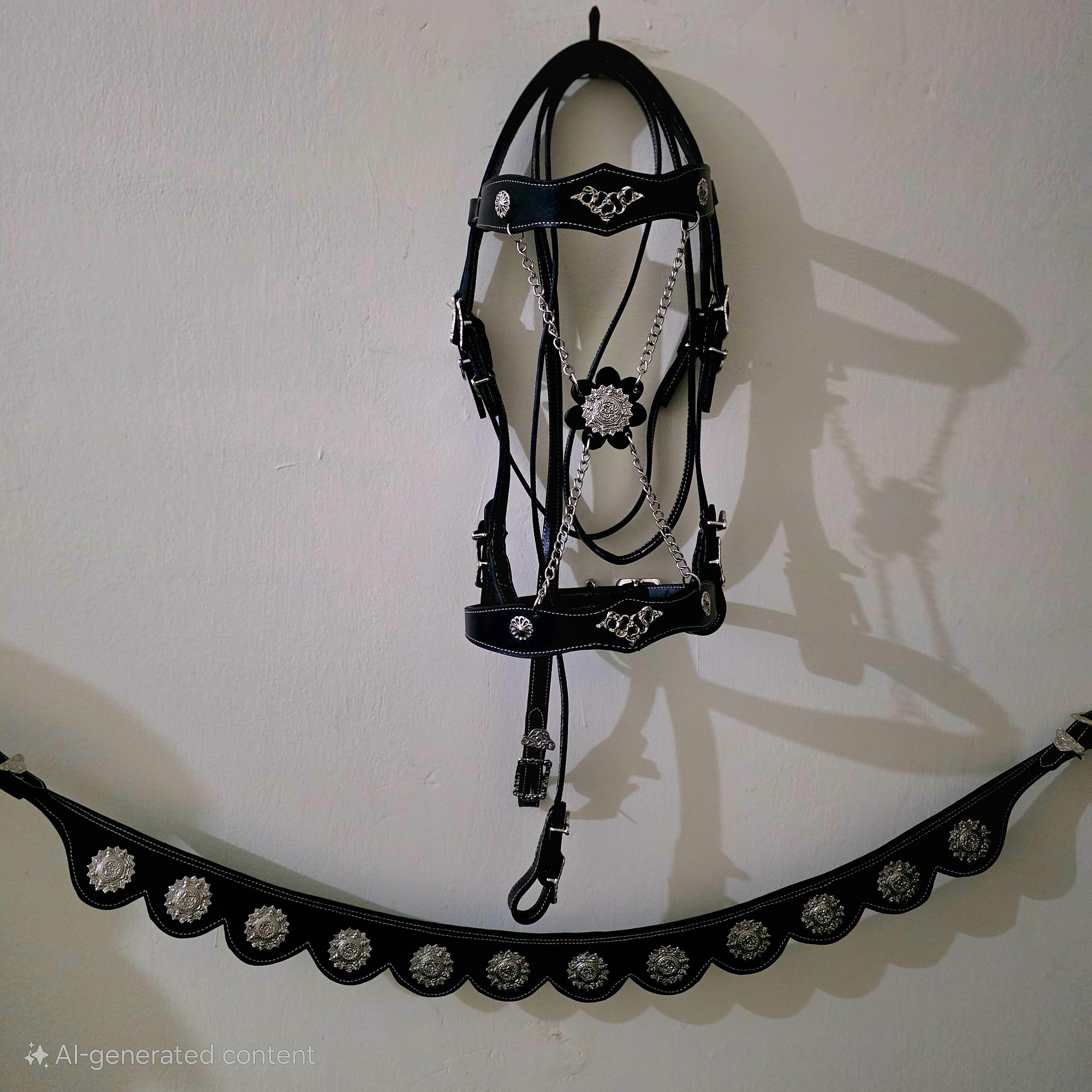 Fancy Leather Horse Bridle Set with Breast Collar & Reins