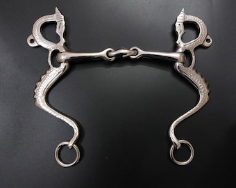 Handmade German Silver Horse Bit: Dragon Moveable Mouthpiece