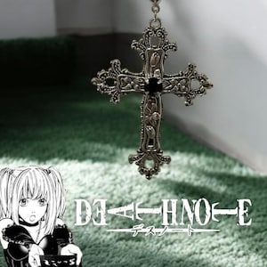 Collier Death Note Anime Misa Amane | Ras de cou croix gothique | Bijoux Yagami clairs détaillés | Cadeau unique pour les fans et les collectionneurs