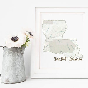Fort Polk, Louisiana: printable art, Army gift, png, jpg