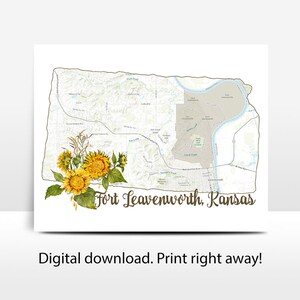 Fort Leavenworth, Kansas: printable wall art, Army gift
