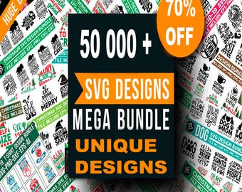 50000+ Mega SVG-ontwerpbundel: feestdagen, tekenfilms (digitale download)