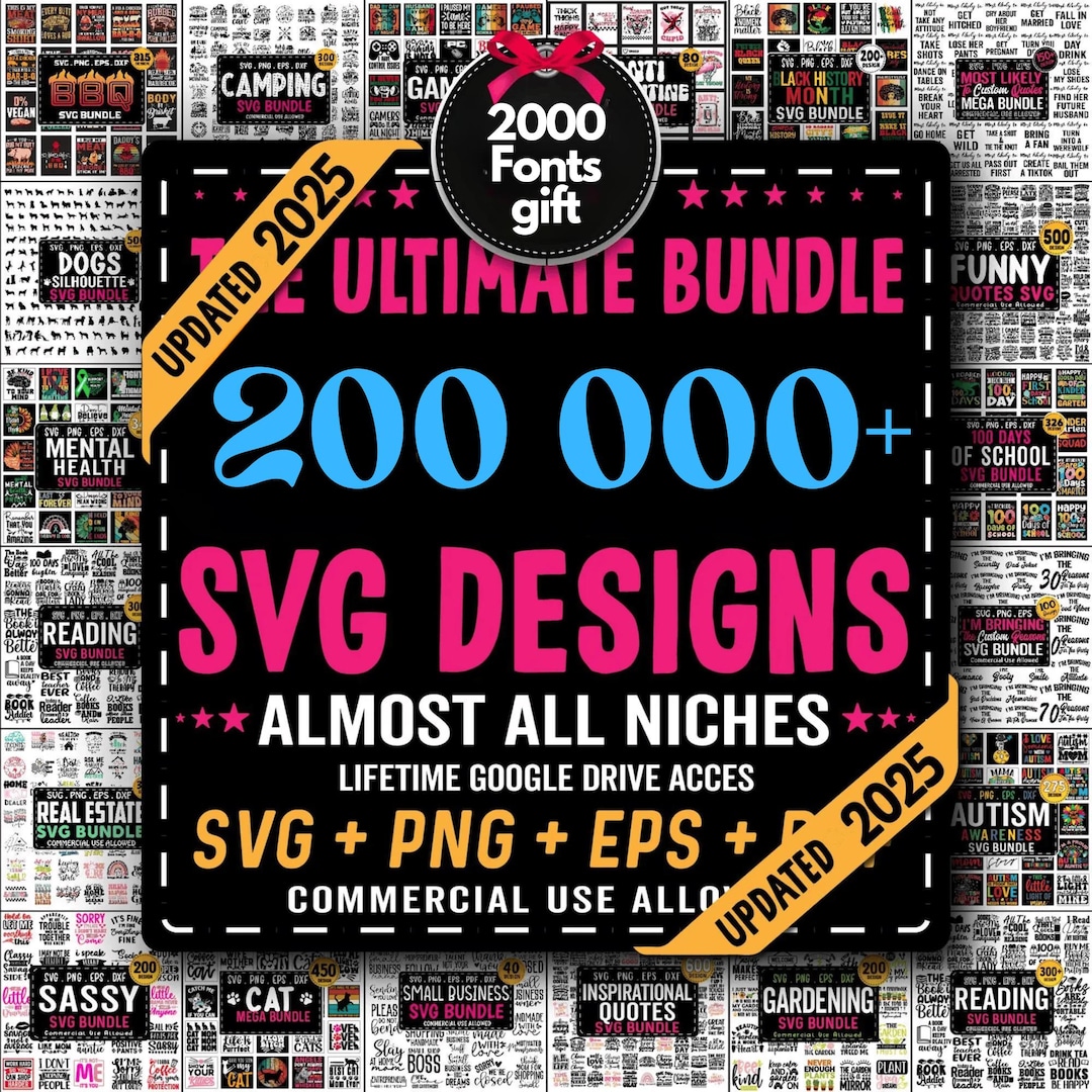200,000+ SVG Designs Bundle: Commercial Use, All Niches (digital ...