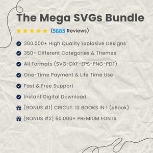 Mega SVG-ontwerpbundel: 300.000+ bestanden voor Cricut (digitale download) afbeelding 2