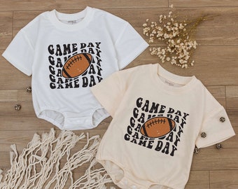 Game Day Baby Romper, American Football Outfit, Cute Newborn Bodysuit, Baby One Piece, Retro Sport Jumpsuit, Funny Baby Football Clothes