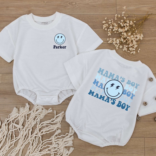 Custom Mama's Boy Baby Bubble Romper, Baby Newborn Outfit, Cute Baby bodysuit,  Mothers Day Gift, Mom Gifts, Baby Shower Gift, Kid clothes