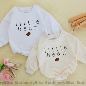 STAFAZ Little Bean Baby Romper Coffee Baby Outfit Newborn For Girls Unisex Baby Clothes Minimalist Baby One Piece Gender Neutral Baby Boy