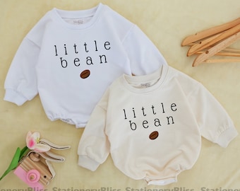 STAFAZ Little Bean Baby Romper Coffee Baby Outfit Newborn For Girls Unisex Baby Clothes Minimalist Baby One Piece Gender Neutral Baby Boy