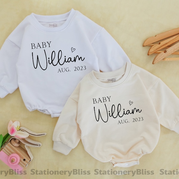 STAFAZ Custom Baby Romper, Personalized Baby Gift, Name Romper Bodysuit, Baby Shower Gift, Baby Girl Clothes, Newborn One Piece,  Jumpsuit