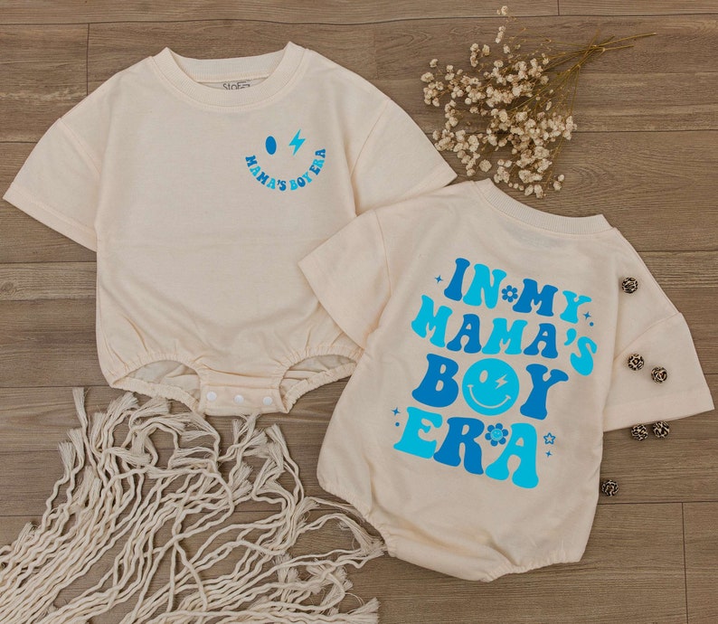 In My Mama's Boy Era Baby Romper, Newborn Bodysuit, Baby Shower Gift, Gift For Son, Mom Boy Shirt, Pregnancy Announcement , Baby Boy Outfit image 2