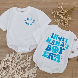 In My Mama's Boy Era Baby Romper, Newborn Bodysuit, Baby Shower Gift, Gift For Son, Mom Boy Shirt, Pregnancy Announcement , Baby Boy Outfit image 1